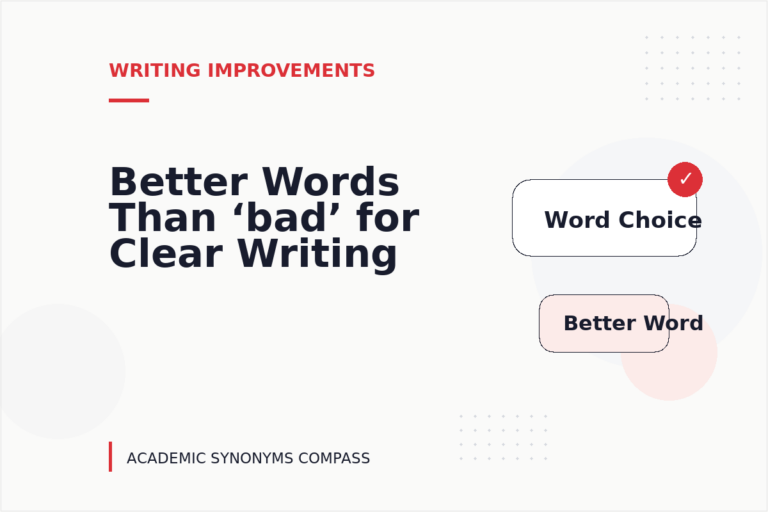 Better Words Than ‘bad’ for Clear Writing Better Words Than ‘bad’ for Clear Writing